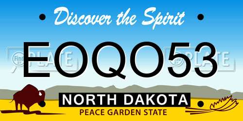 EOQO53 North Dakota License Plate