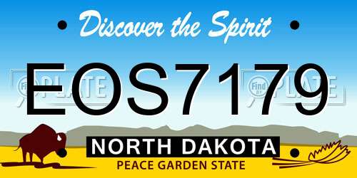 EOS7179 North Dakota License Plate