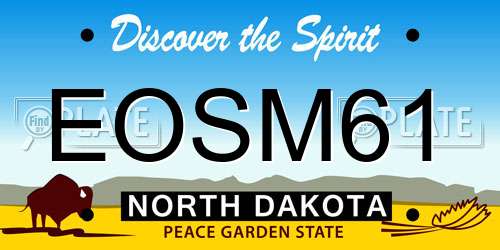 EOSM61 North Dakota License Plate