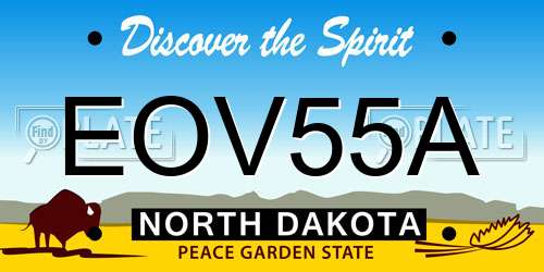 EOV55A North Dakota License Plate