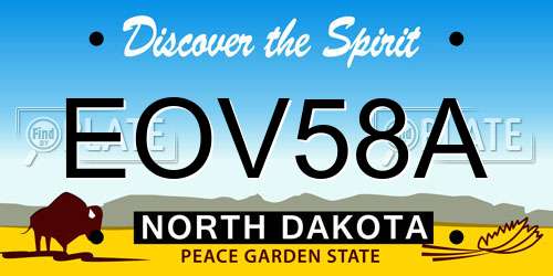 EOV58A North Dakota License Plate