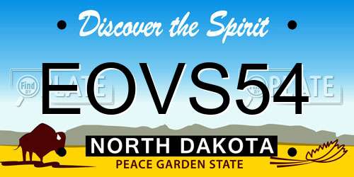 EOVS54 North Dakota License Plate