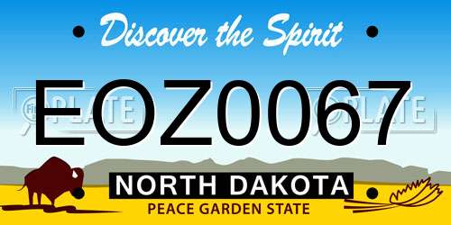 EOZ0067 North Dakota License Plate