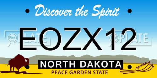 EOZX12 North Dakota License Plate