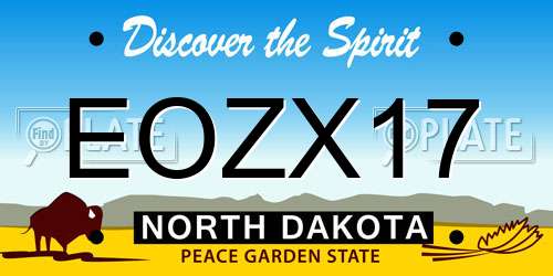 EOZX17 North Dakota License Plate