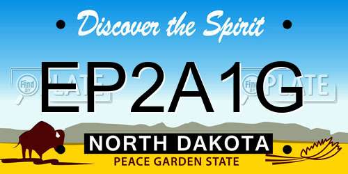 EP2A1G North Dakota License Plate