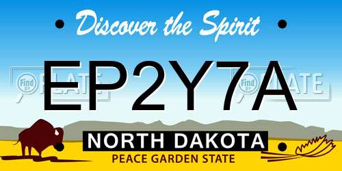 EP2Y7A North Dakota License Plate