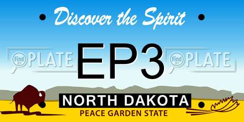 EP3 North Dakota License Plate