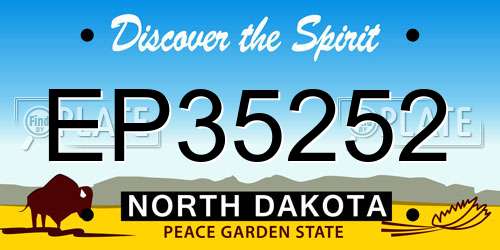 EP35252 North Dakota License Plate