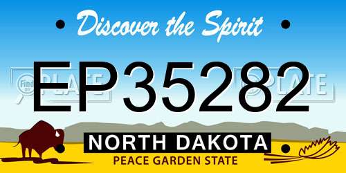EP35282 North Dakota License Plate