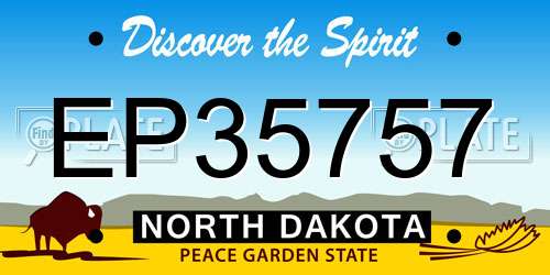 EP35757 North Dakota License Plate