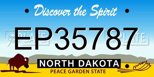 EP35787 North Dakota License Plate