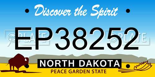 EP38252 North Dakota License Plate