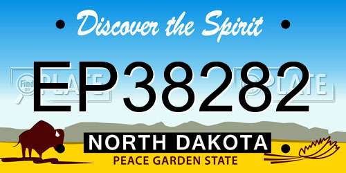 EP38282 North Dakota License Plate