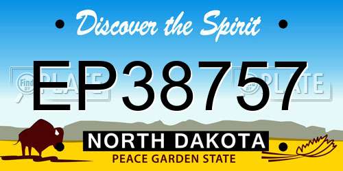 EP38757 North Dakota License Plate