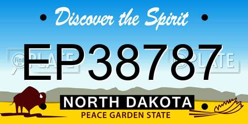 EP38787 North Dakota License Plate