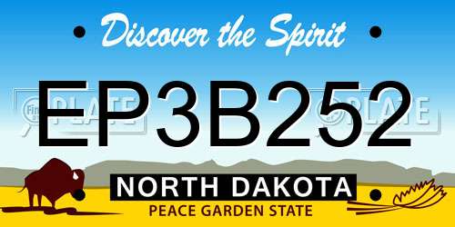EP3B252 North Dakota License Plate