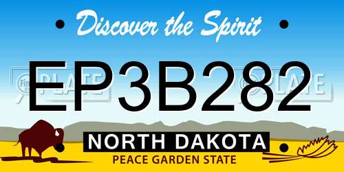 EP3B282 North Dakota License Plate