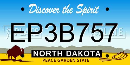 EP3B757 North Dakota License Plate