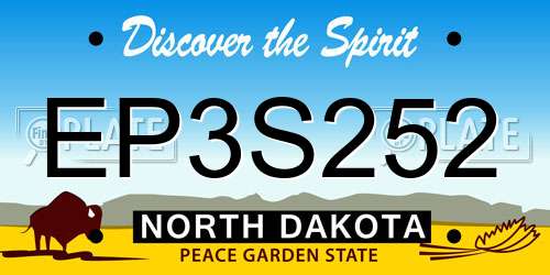 EP3S252 North Dakota License Plate