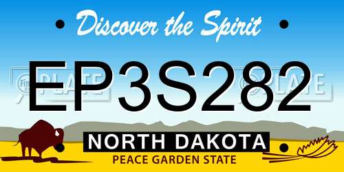 EP3S282 North Dakota License Plate