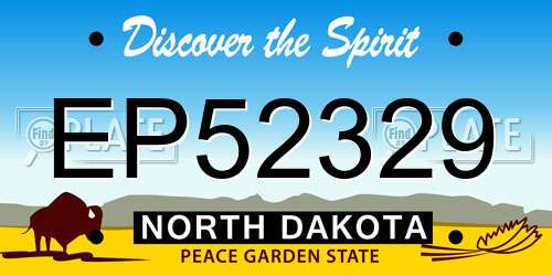 EP52329 North Dakota License Plate
