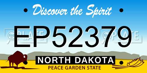 EP52379 North Dakota License Plate