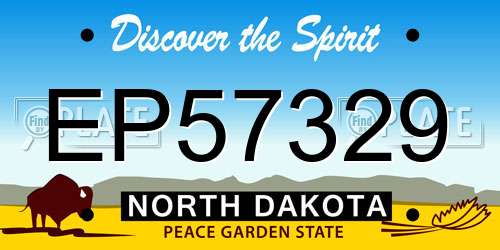 EP57329 North Dakota License Plate