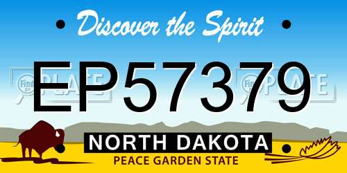 EP57379 North Dakota License Plate