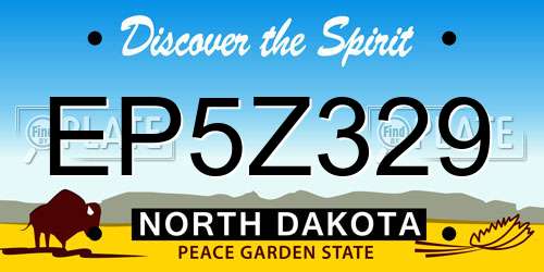 EP5Z329 North Dakota License Plate