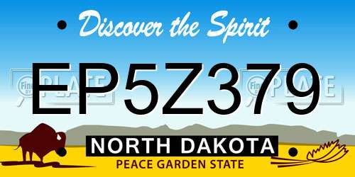 EP5Z379 North Dakota License Plate
