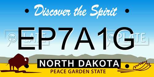 EP7A1G North Dakota License Plate