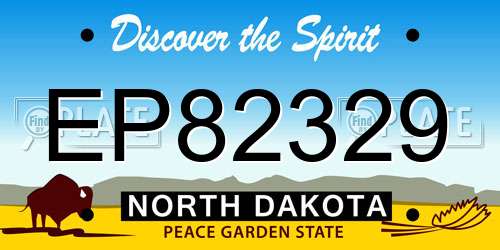 EP82329 North Dakota License Plate