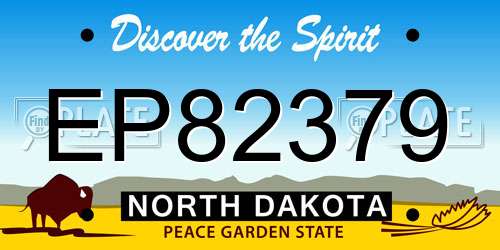 EP82379 North Dakota License Plate