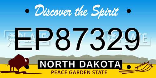 EP87329 North Dakota License Plate