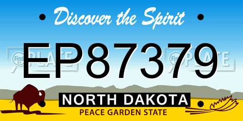EP87379 North Dakota License Plate