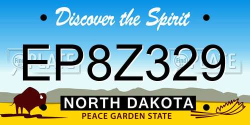 EP8Z329 North Dakota License Plate