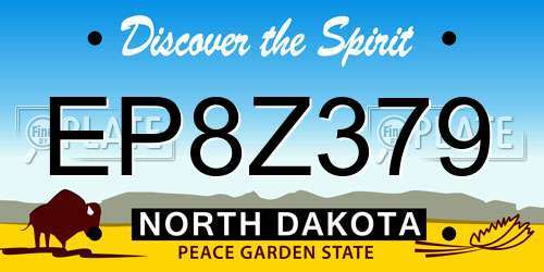 EP8Z379 North Dakota License Plate
