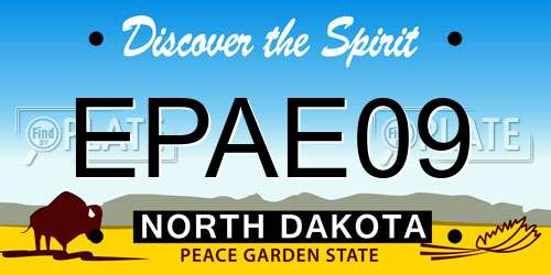 EPAE09 North Dakota License Plate