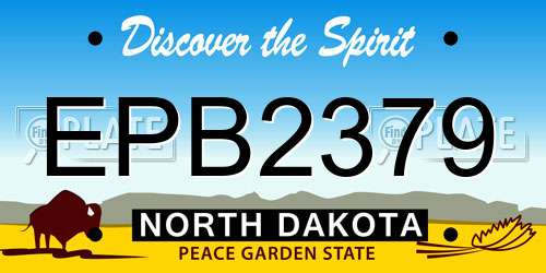 EPB2379 North Dakota License Plate