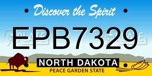 EPB7329 North Dakota License Plate