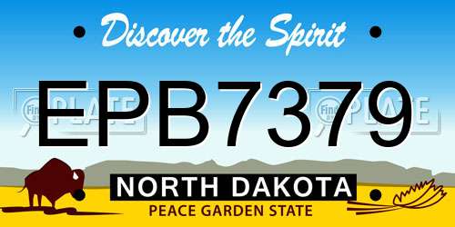 EPB7379 North Dakota License Plate