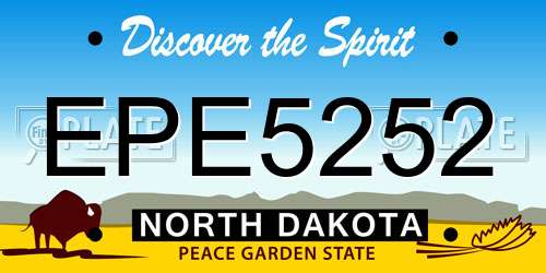 EPE5252 North Dakota License Plate