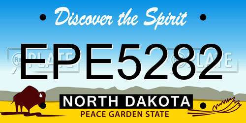 EPE5282 North Dakota License Plate