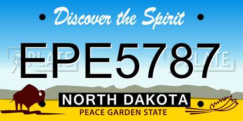 EPE5787 North Dakota License Plate