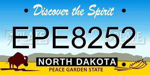 EPE8252 North Dakota License Plate