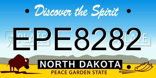 EPE8282 North Dakota License Plate