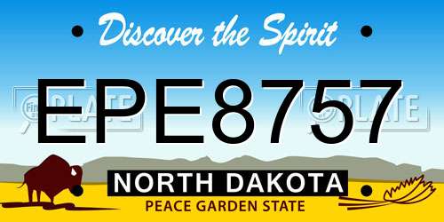 EPE8757 North Dakota License Plate