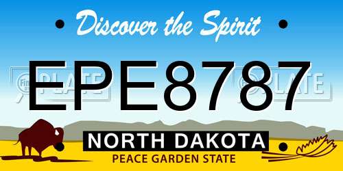 EPE8787 North Dakota License Plate