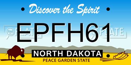EPFH61 North Dakota License Plate
